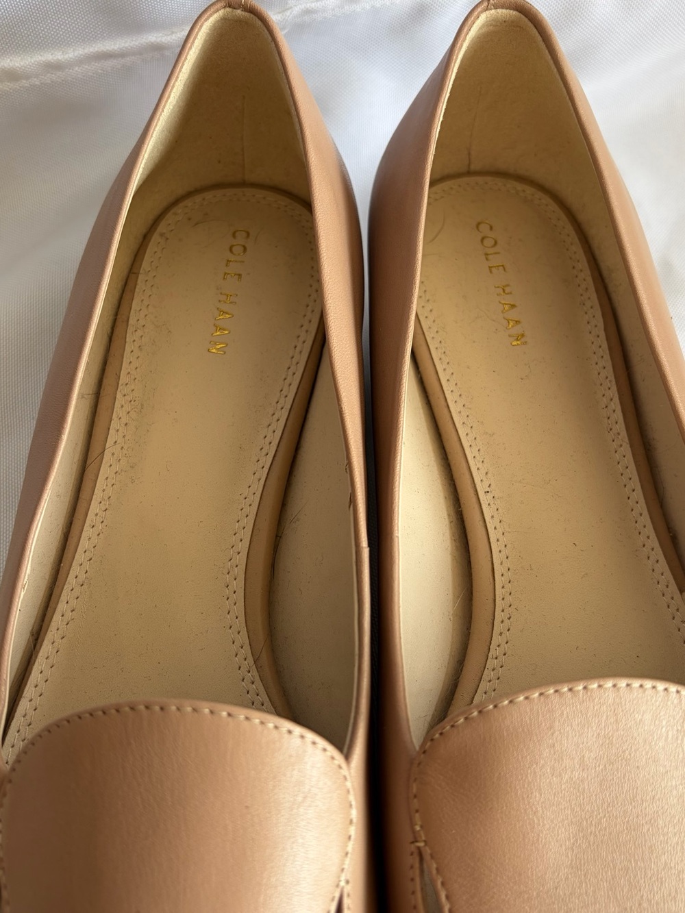 Cole Haan Blush Tan Pointed-Toe Leather Loafers - Picture 7 of 14